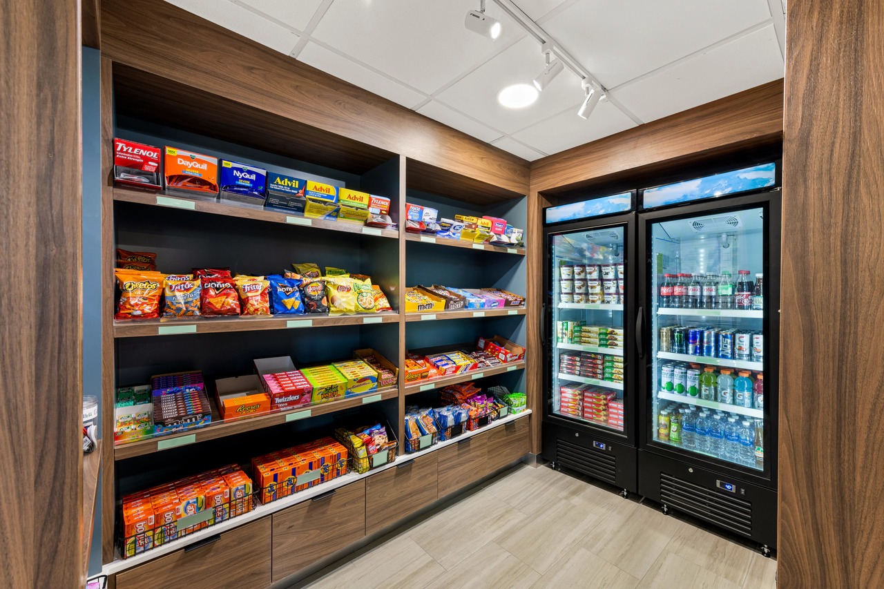 Hotel Marketplace with Snacks and Essentials